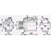 Компрессор кондиционера AVA QUALITY COOLING Mitsubishi Lancer 10 (CZ4A) Седан 2.0 i Ralliart 4WD (CY4A) 241 л.с. 2008 – 2024 RWTC7 Y MTAK267 4045385219858