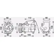 Компрессор кондиционера AVA QUALITY COOLING N8KS H11 MZAK290 4045385221431 Mazda 2 (DE) 3 Хэтчбек 1.5 MZR 102 л.с. 2011 – 2015