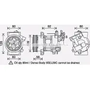 Компрессор кондиционера AVA QUALITY COOLING 4045385221721 1221519425 PEK418 RF11C Q