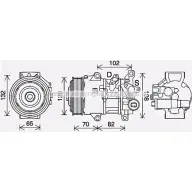 Компрессор кондиционера AVA QUALITY COOLING TOAK745 4045385221998 Toyota Corolla (E210) 12 2018 – 2020 DINQ Q0A