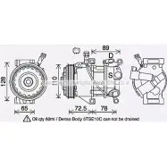 Компрессор кондиционера AVA QUALITY COOLING IQYPBB G TOK738 4045385220786 Toyota Yaris (XP130) 3 Хэтчбек 1.5 (NSP131) 112 л.с. 2017 – 2025