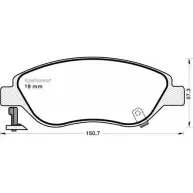 Тормозные колодки, дисковые, комплект MGA 8G0 C6U 1236 UWL7G 1221667795