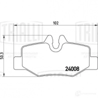 Тормозные колодки дисковые, комплект TRIALLI Mercedes Vito (W639) 2 Фургон 3.2 122 (6301. 6303. 6305) 218 л.с. 2003 – наст. время AP9 LX PF 4066