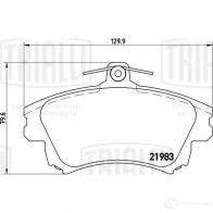 Тормозные колодки дисковые, комплект TRIALLI Volvo S40 1 (644) Седан 1.9 DI 115 л.с. 2000 – 2003 PF 4298 A 6LPI