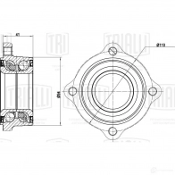 Подшипник ступицы колеса TRIALLI Bmw 7 (F01, F02, F03, F04) 5 Седан 3.0 730 d 245 л.с. 2008 – 2012 M0V849 1 MR 2638