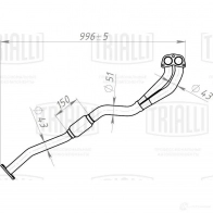 Выхлопная труба глушителя TRIALLI ERP 0506 8Y7V 28L 1438153086