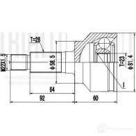 Шрус граната TRIALLI Mazda 3 (BL) 2 Хэтчбек 2.0 MZR DISI 151 л.с. 2008 – 2013 5MYXJ 7 GO 821