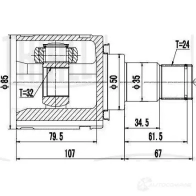 Шрус граната TRIALLI GO 1922 5P5QUM 7 Toyota Camry (XV50) 5 Седан 2.5 (ASV50) 181 л.с. 2011 – 2024