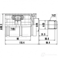 Шрус граната TRIALLI GO 817 UM 8YPH 1438153349