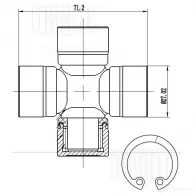 Крестовина для автомобилей nissan navara (05-) (27,02x71,2) TRIALLI 1439735563 CC517 NTM M9