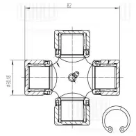 Крестовина для автомобилей iveco daily i (78-)/daily ii (89-) (30.18x82) TRIALLI 1439735564 B JKW0 CC719
