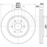Тормозной диск TRIALLI DF 140112 Nissan Navara (D40) 2 Пикап 2д 3.0 dCi 231 л.с. 2010 – наст. время Y8M YOW