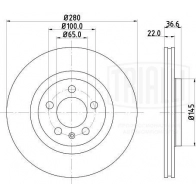 Тормозной диск TRIALLI DF 180109 1440167797 V1 B19 - Изображение 3