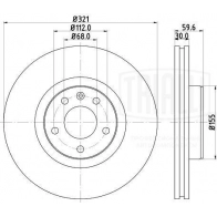 Тормозной диск TRIALLI DF 180139 O8R XJ 1440167806 - Изображение 3