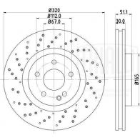 Тормозной диск TRIALLI Mercedes GLA (X156) 1 Кроссовер 2.1 GLA 220 CDI 4 matic (1505) 170 л.с. 2013 – наст. время D3HY 9H DF 190419