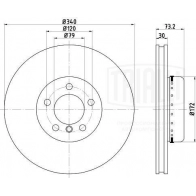 Тормозной диск TRIALLI DF 190427 EHDZL 1B Bmw 2 (F22) 1 Купе 2.0 220 d 184 л.с. 2012 – 2014
