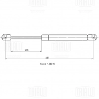 Амортизатор багажника TRIALLI 1440168040 GS 1002 P6 N5DD - Изображение 2