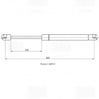 Амортизатор багажника TRIALLI GS 1007 3 8NC7F9 1440168045 - Изображение 2