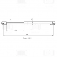 Амортизатор багажника TRIALLI GS 1824 1440168087 2SS HTDT - Изображение 2