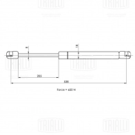 Амортизатор багажника TRIALLI B2 7EOA 1440168100 GS 1838 - Изображение 2