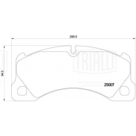 Тормозные колодки дисковые, комплект TRIALLI 9 H0FP3 1439900905 PF 1607 - Изображение 2