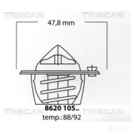 Термостат ож TRISCAN J3 ED9V1 862010588 Ford Galaxy 1 (VX, VY, WGR) Минивэн 2.3 16V 146 л.с. 1997 – 2006 5709147739891