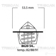 Термостат ож TRISCAN CB QRQLI 86205488 5709147076699 Peugeot 306 1 (7A, 7C, N3, N5) Хэтчбек 1.8 101 л.с. 1993 – 2001