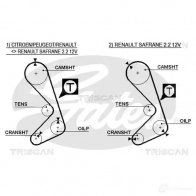 Ремень ГРМ TRISCAN Renault Trafic 1 (TXX, TXW, PXX) 1980 – 2001 E8DL O2 86455059xs