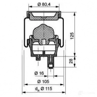 Пневмобаллон подвески кабины PETERS ENNEPETAL 4AN9 Z0 08425771a 1438291562 - Изображение 2
