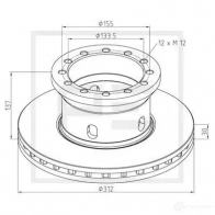Тормозной диск PETERS ENNEPETAL 10620200a DESRU Q 1438345138