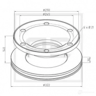 Тормозной диск PETERS ENNEPETAL 1438345412 25601800a A2438 0
