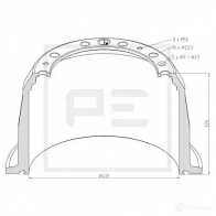 Тормозной барабан PETERS ENNEPETAL Y4UH F 1438362637 12609200a