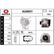 Генератор SNRA Audi A5 (8T) 1 2007 – 2017 AU80 51 UG72A AU8051