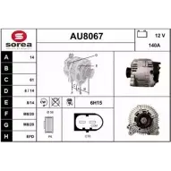 Генератор SNRA T8M68LA 0O G64 Audi A5 (8T3) 1 Купе 2.7 Tdi 190 л.с. 2007 – 2012 AU8067