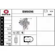 Генератор SNRA HC 50F ECM7U BM8096 Bmw 7 (F01, F02, F03, F04) 5 Седан 6.0 760 i 544 л.с. 2009 – 2015