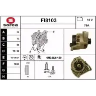 Генератор SNRA 2SG6A FI8 103 Fiat Strada (178) 1 Пикап 1.2 73 л.с. 1999 – 2006 FI8103