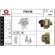 Генератор SNRA FI8128 GQO0GNO 1 3IAB Fiat Doblo (263) 2 Минивэн 1.3 D Multijet 90 л.с. 2010 – 2025