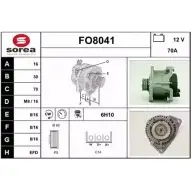 Генератор SNRA FO80 41 Ford Fiesta 4 (DX, JA, JB) Хэтчбек 1.8 D 60 л.с. 1995 – 2000 FO8041 FQELY