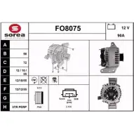 Генератор SNRA FO8075 Ford Mondeo 3 (GE, BWY) Универсал 2.0 16V TDDi / TDCi 115 л.с. 2000 – 2007 EN6KOM F O8075