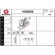 Генератор SNRA 08XEO HO8 029 Honda Civic 6 (EJ, EK) Хэтчбек 1.6 125 л.с. 1998 – 2000 HO8029
