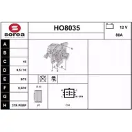 Генератор SNRA NRXMN LBS4 KA HO8035 Honda Civic 7 (EU, EP, EV) Хэтчбек 2.0 Type R 200 л.с. 2001 – 2005