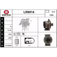 Генератор SNRA LR8014 FN3NBCX Land Rover Freelander 2 (L359) Внедорожник 2.2 eD4 150 л.с. 2010 – 2014 LR80 14