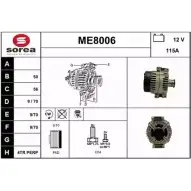 Генератор SNRA ENQI0GR ME800 6 ME8006 1228710105