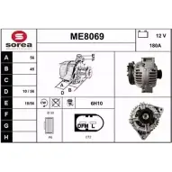 Генератор SNRA ME8069 L602AC7 Mercedes C-Class (S203) 2 Универсал 2.0 C 180 (2035) 129 л.с. 2001 – 2002 M E8069