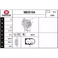 Генератор SNRA Mercedes E-Class (W211) 3 Седан 3.5 E 350 CGI (2157) 292 л.с. 2007 – 2008 ME8104 RIBP8 MT057 KN