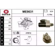 Стартер SNRA ME9031 Mercedes S-Class (W221) 3 Седан 4.7 S 450 (2270. 2270) 340 л.с. 2005 – 2013 C9C3UCO ME9 031