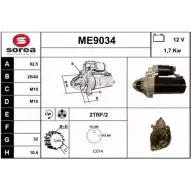 Стартер SNRA KDNFUS2 Mercedes Sprinter (906) 2 Кабина с шасси 2.1 (4,6T) 415 CDI (9053. 9055. 9053. 9055) 150 л.с. 2006 – 2009 V II0HR ME9034