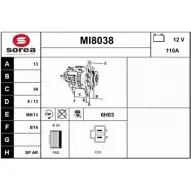 Генератор SNRA EORL98 MI8038 Mitsubishi Pajero 3 (V60) 1999 – 2007 V HMNQC