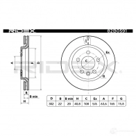 Тормозной диск RIDEX 1437711481 D9 LH4Y 82b0591 - Изображение 3