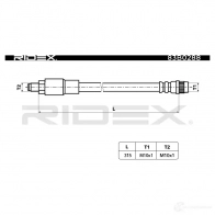 Тормозной шланг RIDEX J 4M00 1438372611 83b0288 - Изображение 2
